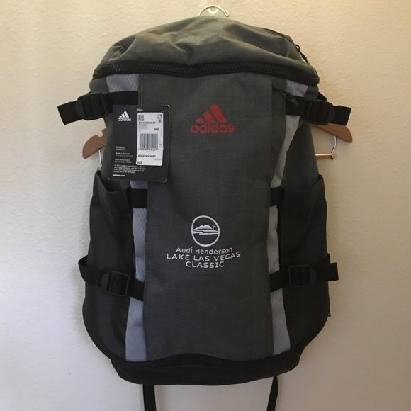 Adidas Rucksack backpack black, grey, scarlet